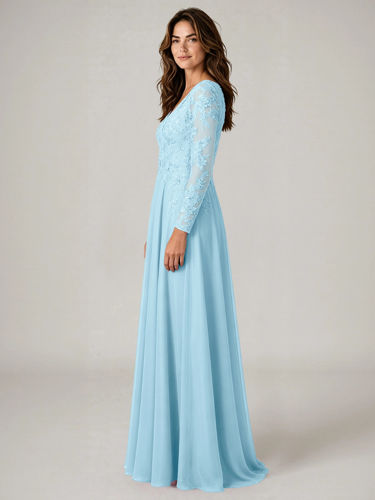 A-line Mother of the Bride Dress with Appliques
