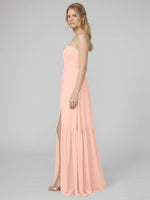 Strapless Bridesmaid Dress with Slit 