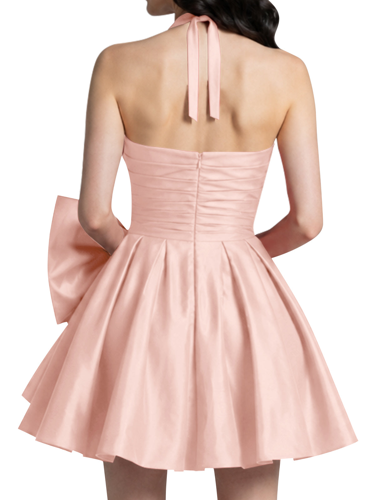 Halter Oversized Bow Mini Dress 