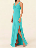 Chiffon Bridesmaid Dress with Slit 