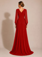 Chiffon Mother of the Bride Dress with Long Sleeves 