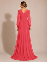 Chiffon Mother of the Bride Dress with Long Sleeves 