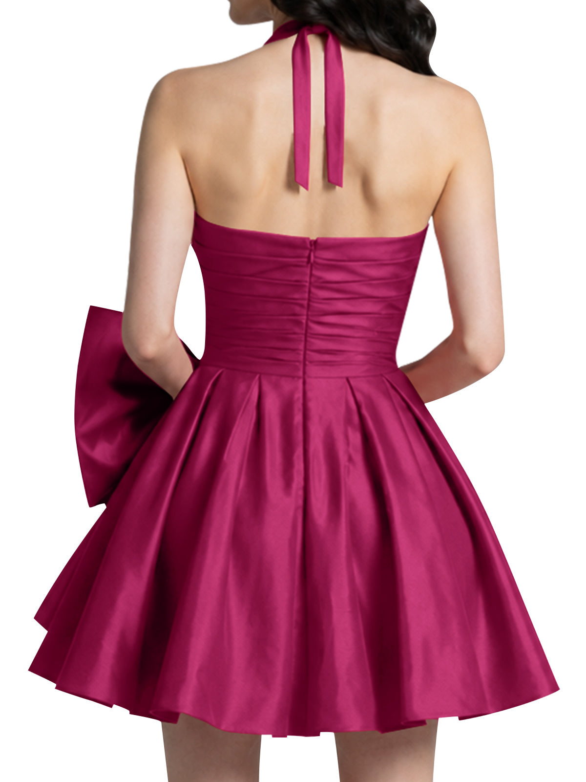 Halter Oversized Bow Mini Dress 