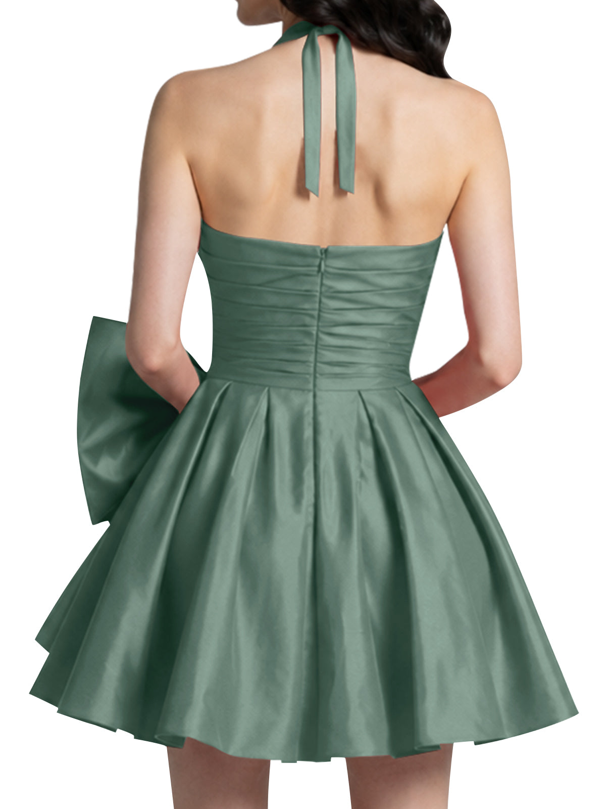 Halter Oversized Bow Mini Dress 