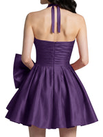 Halter Oversized Bow Mini Dress 