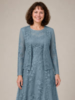 A-line Mother of the Bride Dress with Lace 