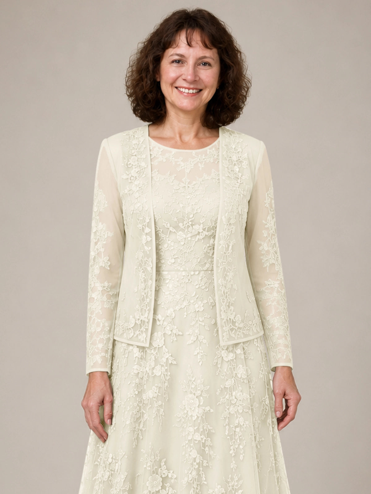 A-line Mother of the Bride Dress with Lace 