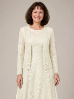 A-line Mother of the Bride Dress with Lace 