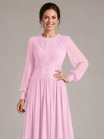 Chiffon Mother of the Bride Dress with Jewel Neckline 