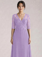 Lace Mother of the Bride Dress with Half Sleeves