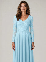 A-line Mother of the Bride Dress with Appliques