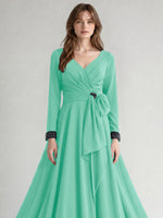 Stretch Satin Mother of the Bride Dress with Crystal