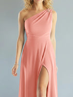 One-Shoulder Bridesmaid Dress with Slit