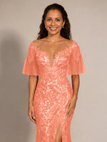 Mermaid Mother of the Bride Dress with V-neck 