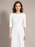 Lace Mother of the Bride Dress with Applique 