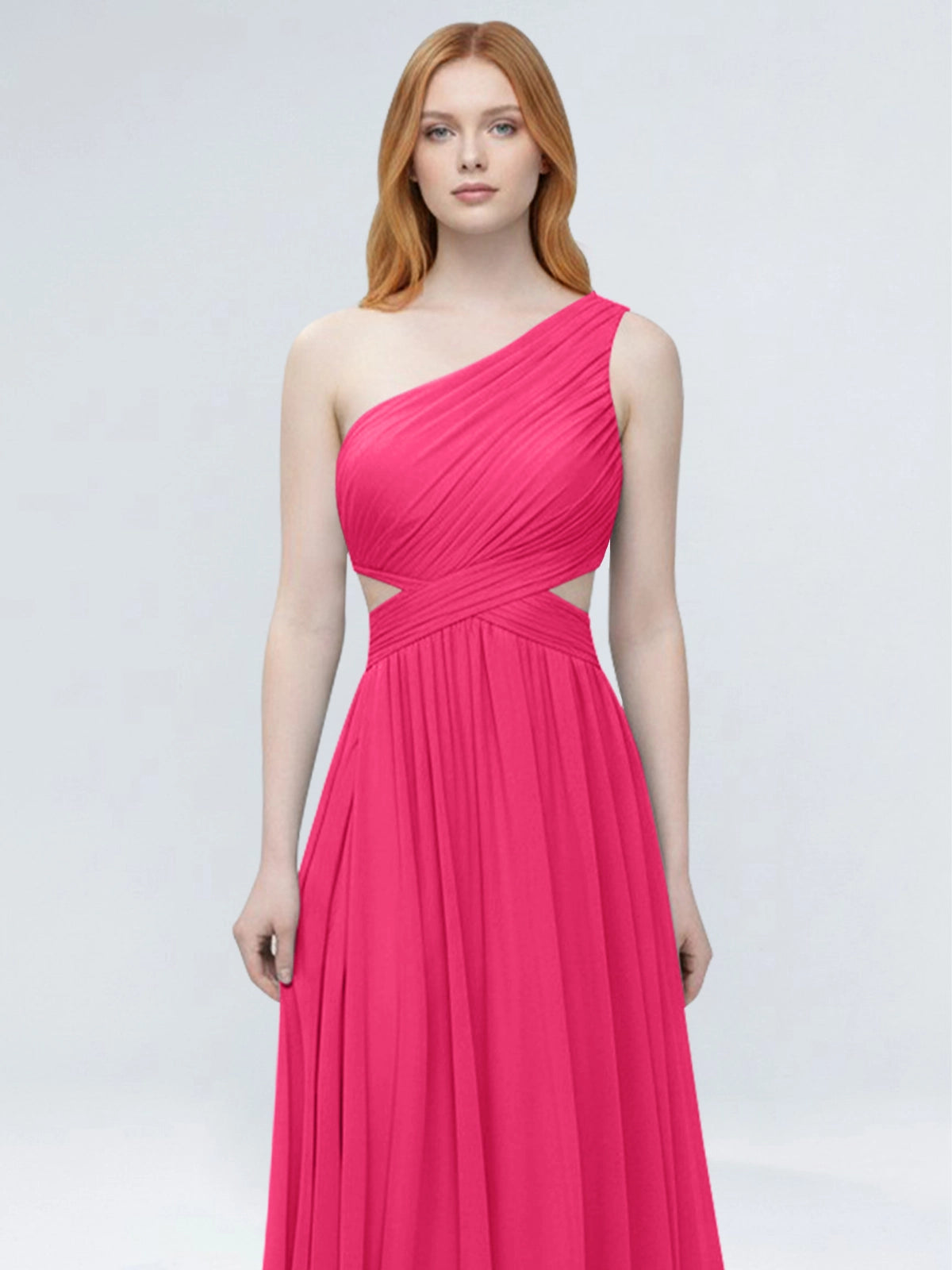 One-Shoulder Side Cut-Out Bridesmaid Dress 