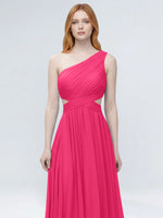 One-Shoulder Side Cut-Out Bridesmaid Dress 