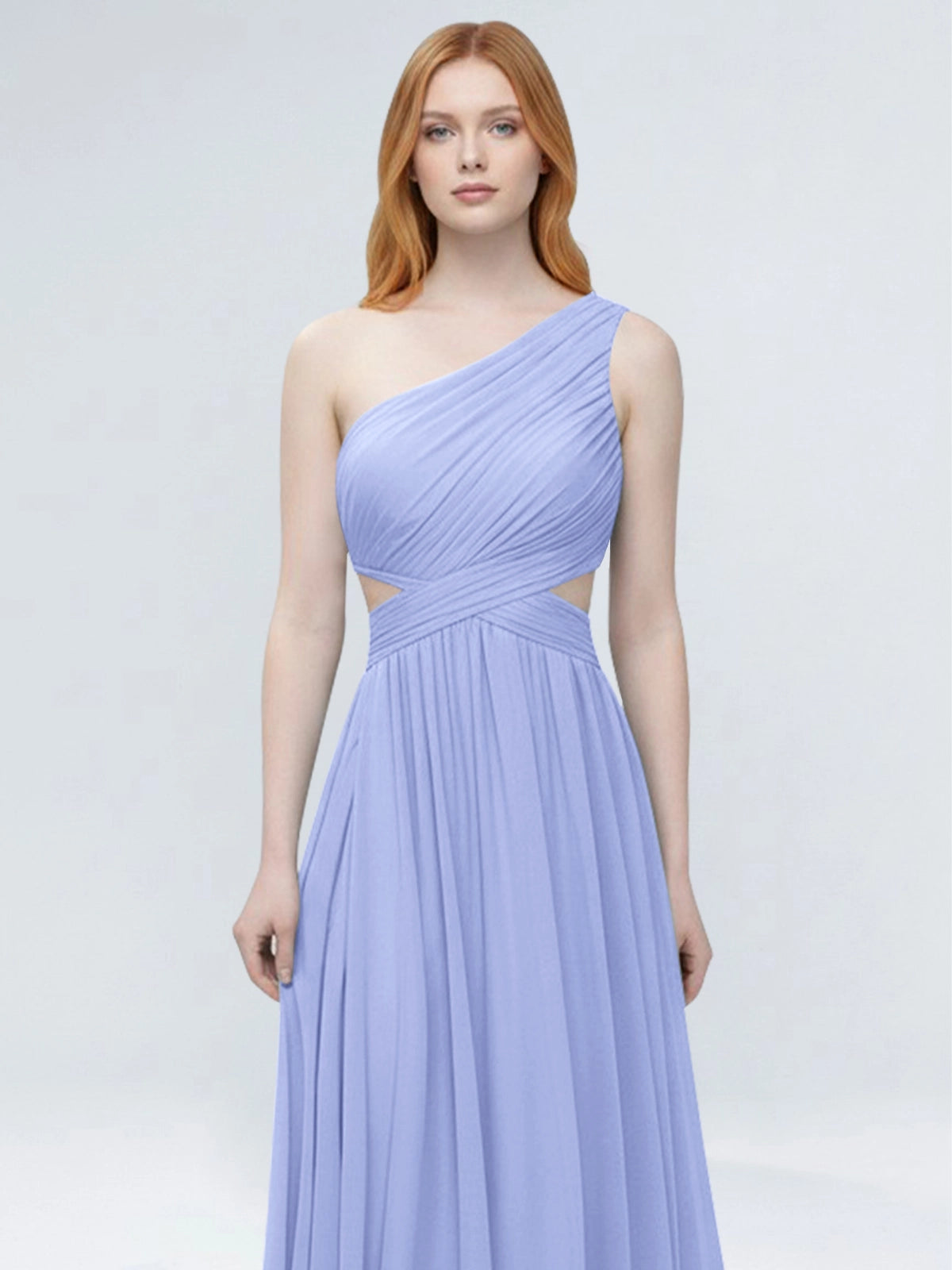 One-Shoulder Side Cut-Out Bridesmaid Dress 