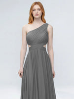 One-Shoulder Side Cut-Out Bridesmaid Dress 