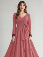 Stretch Satin Mother of the Bride Dress with Crystal