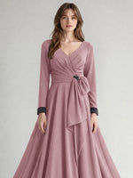 Stretch Satin Mother of the Bride Dress with Crystal