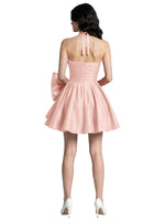 Halter Oversized Bow Mini Dress 