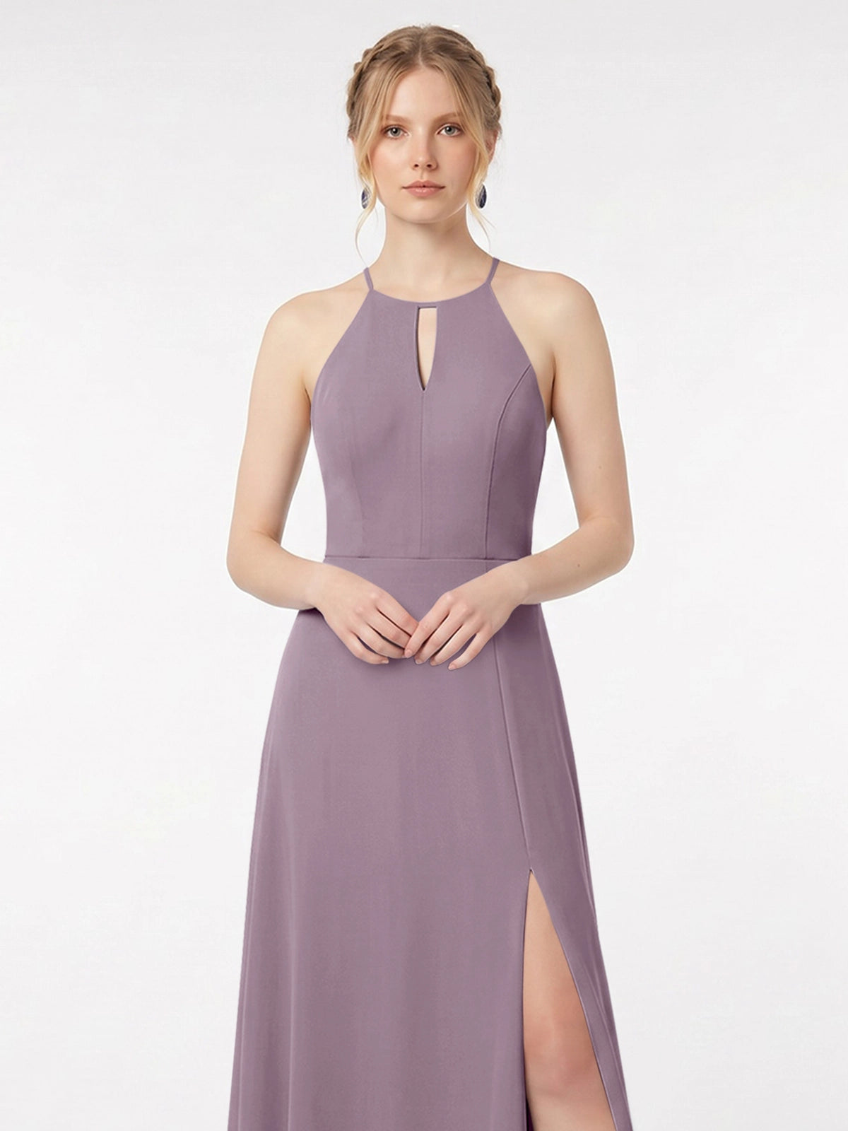 Chiffon Bridesmaid Dress with Halter 