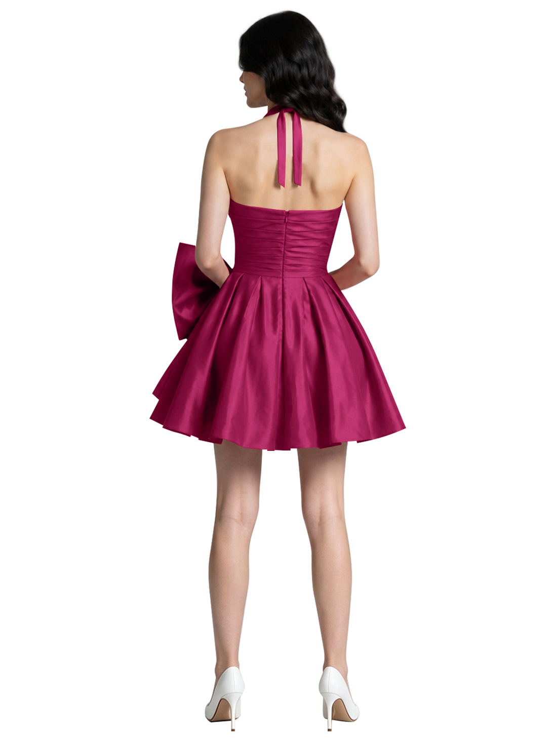 Halter Oversized Bow Mini Dress 