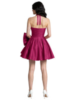 Halter Oversized Bow Mini Dress 