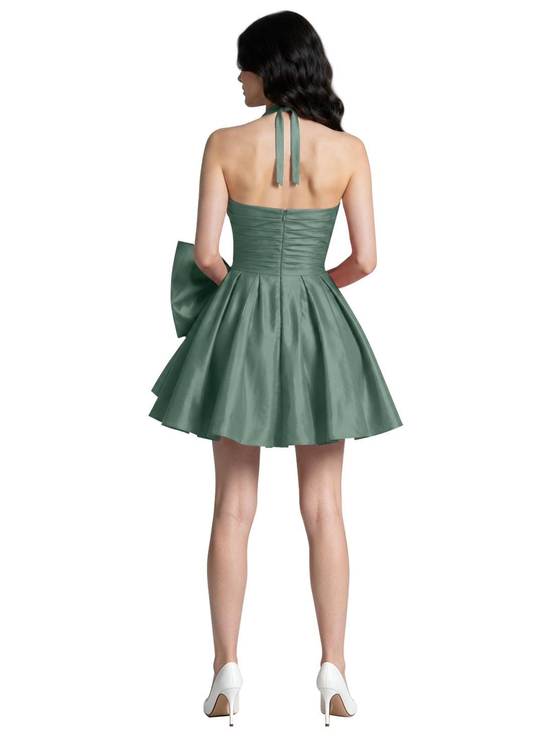 Halter Oversized Bow Mini Dress 
