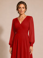 Chiffon Mother of the Bride Dress with Long Sleeves 