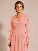 Chiffon Mother of the Bride Dress with Long Sleeves 