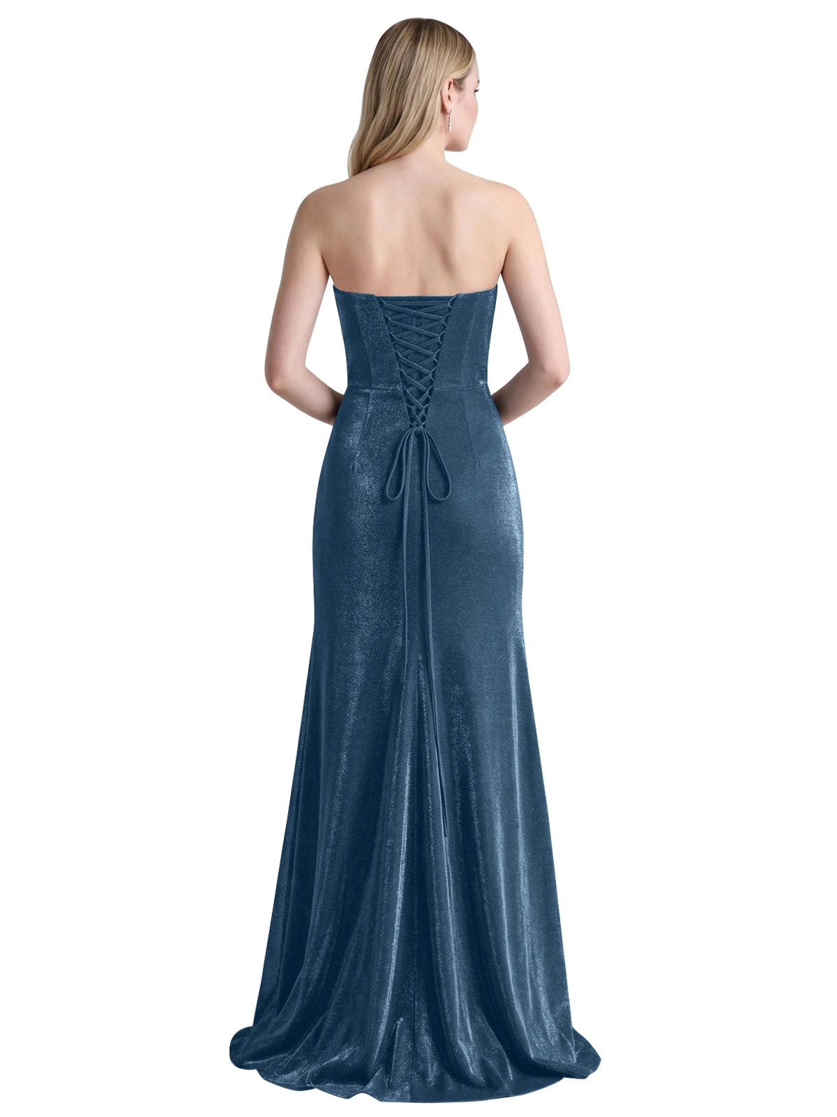 Velvet Prom Dress with Beaded Applique 