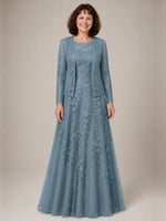 A-line Mother of the Bride Dress with Lace 