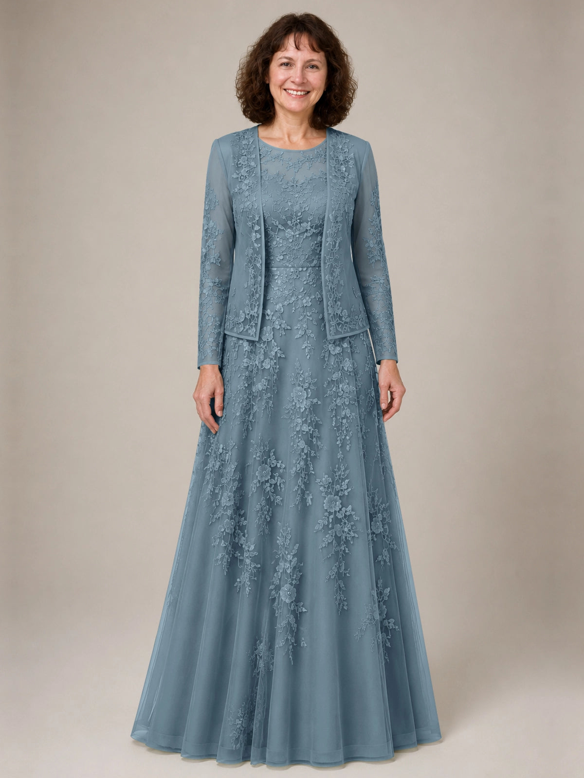 A-line Mother of the Bride Dress with Lace 