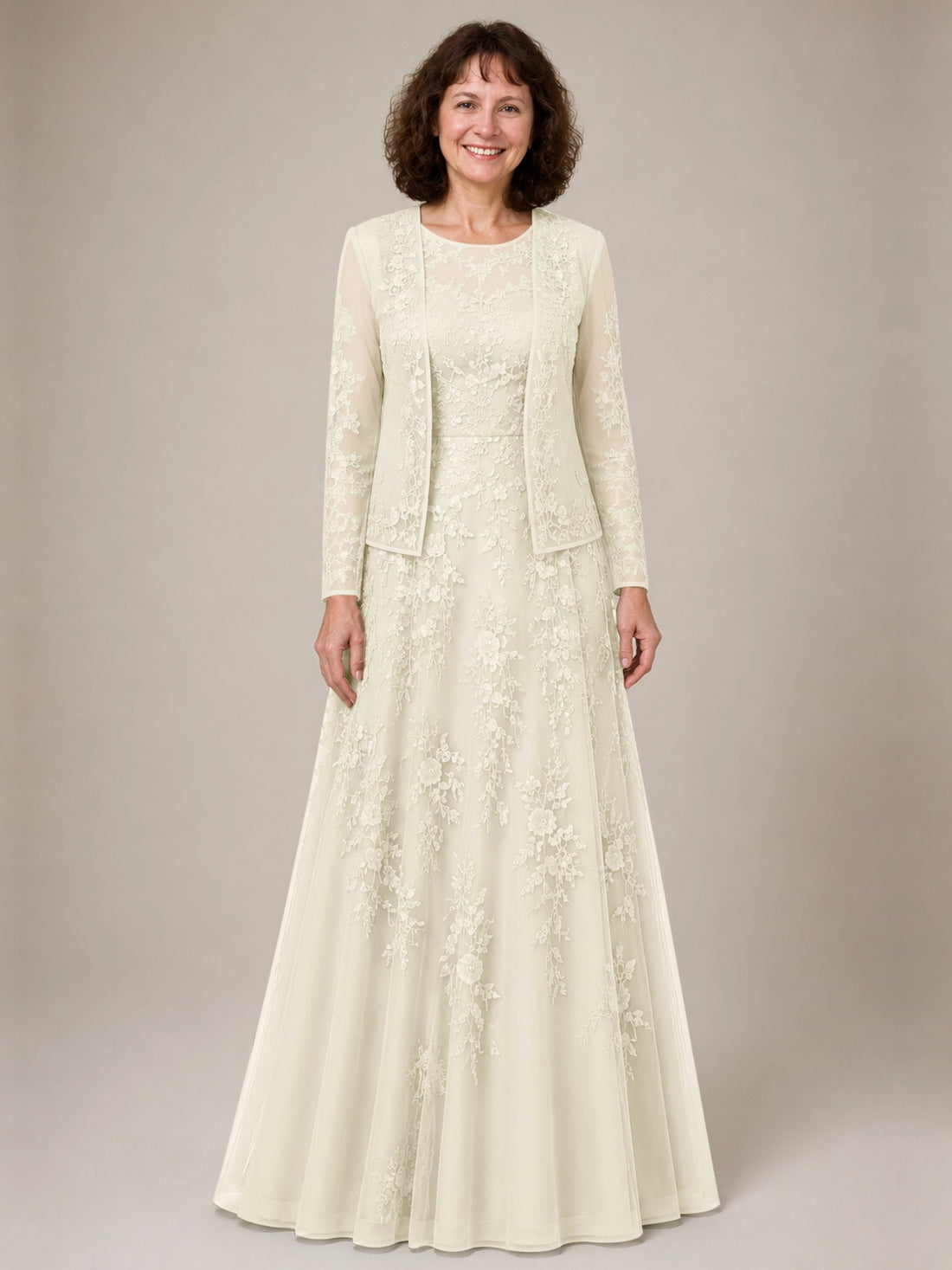 A-line Mother of the Bride Dress with Lace 