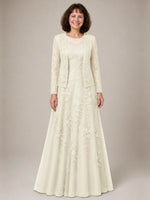A-line Mother of the Bride Dress with Lace 
