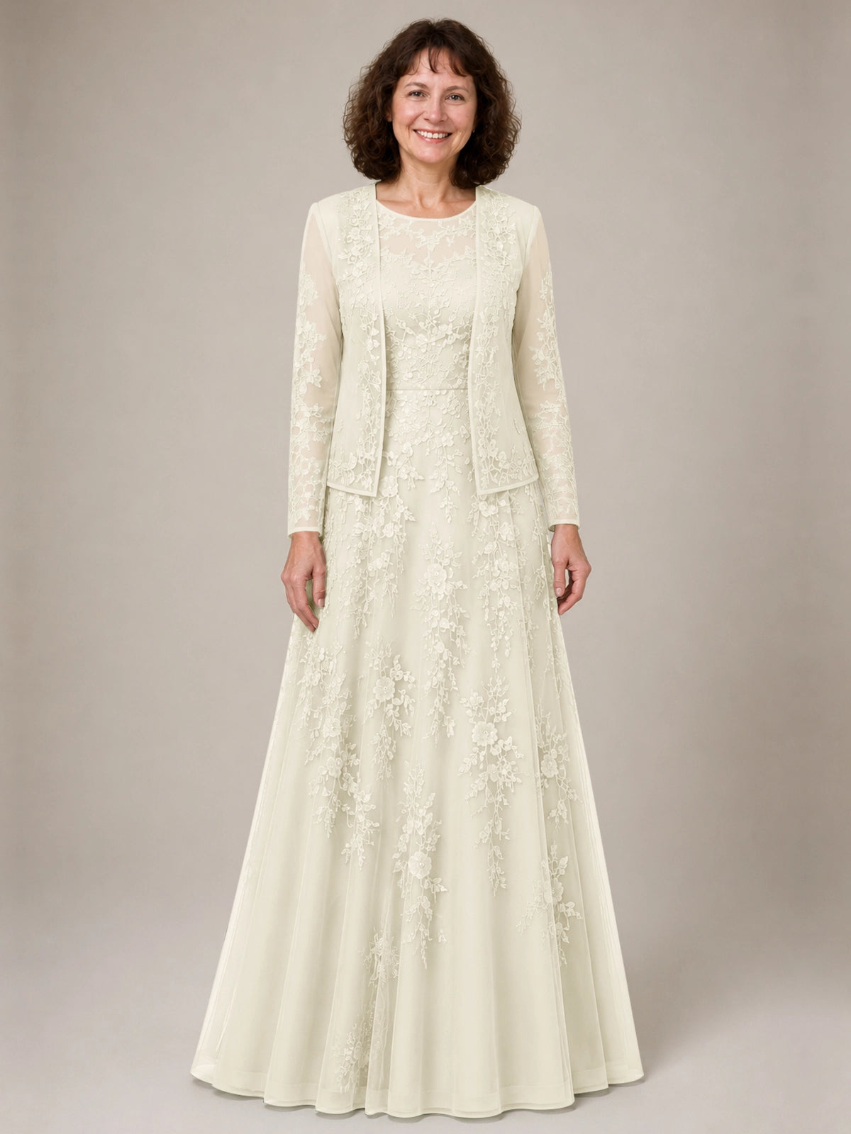 A-line Mother of the Bride Dress with Lace 