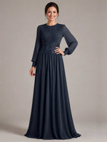 Chiffon Mother of the Bride Dress with Jewel Neckline 