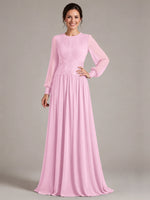 Chiffon Mother of the Bride Dress with Jewel Neckline 