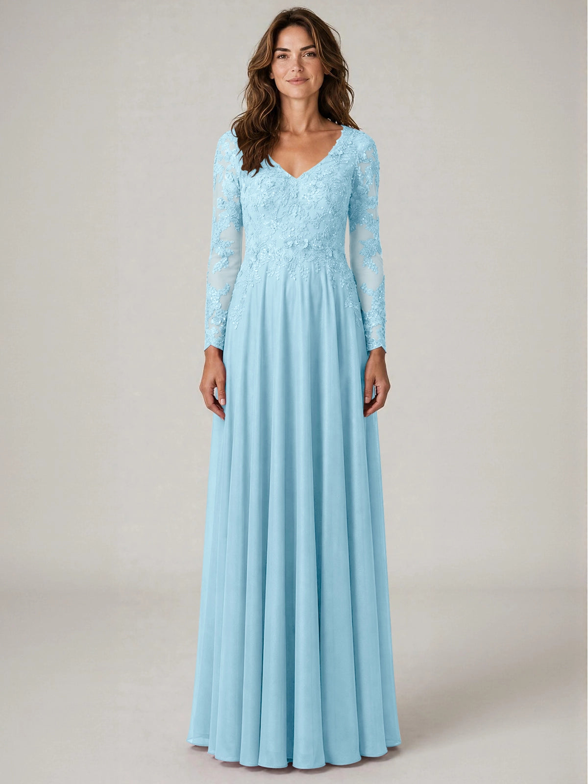 A-line Mother of the Bride Dress with Appliques