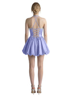 Beading Bubble Hem Mini Dress 