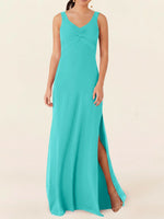 Chiffon Bridesmaid Dress with Slit 