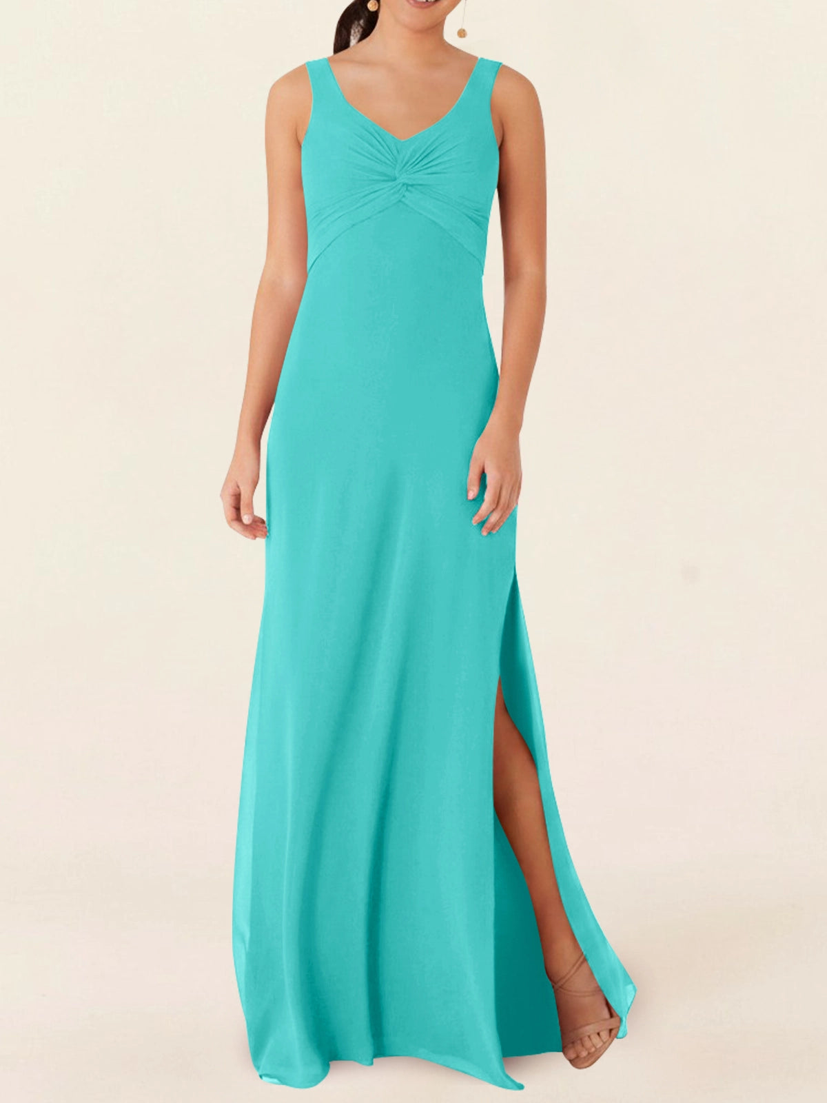 Chiffon Bridesmaid Dress with Slit 