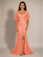 Mermaid Mother of the Bride Dress with V-neck 