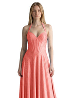 Halter Beaded Prom Dress 