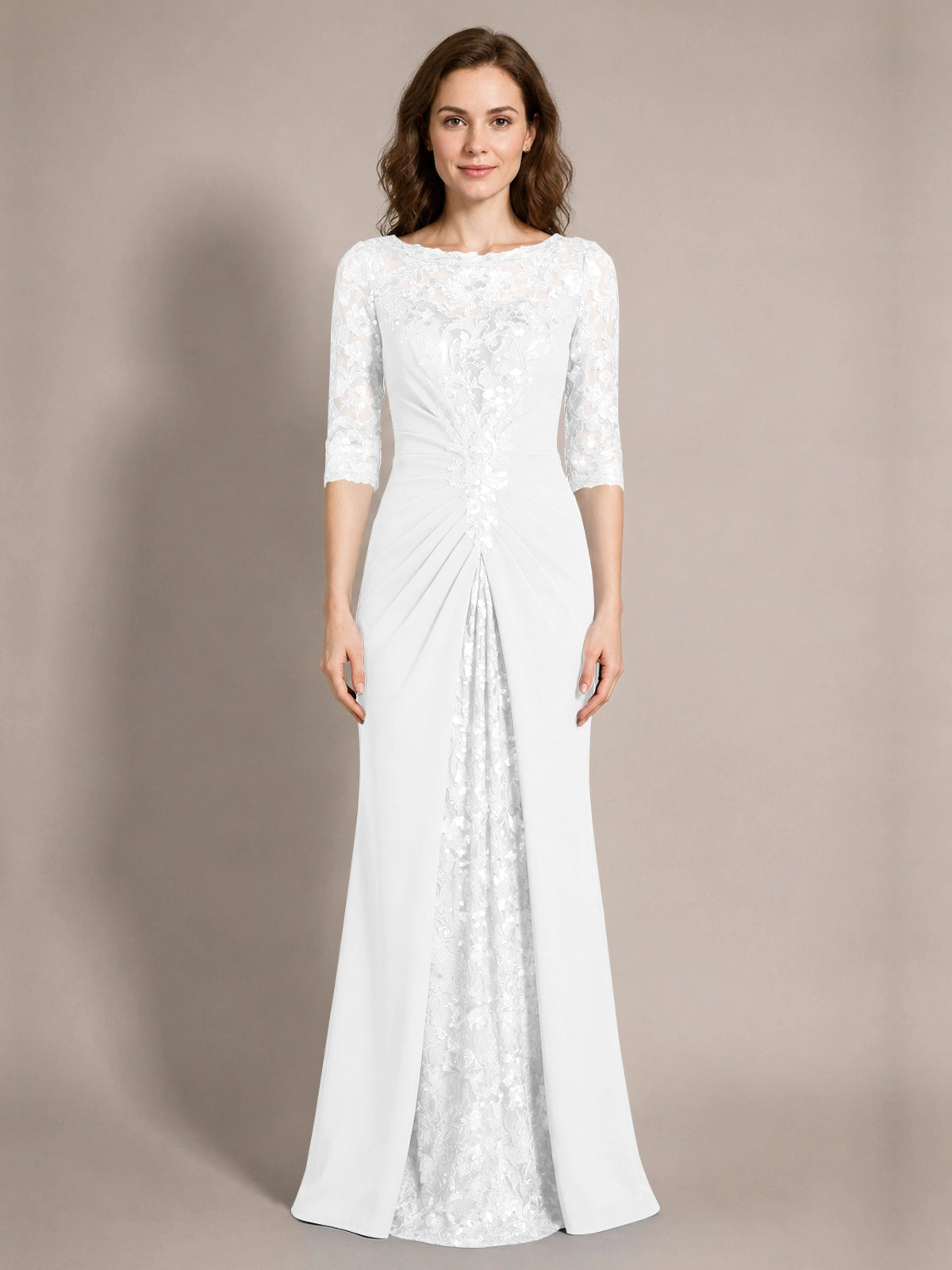 Lace Mother of the Bride Dress with Applique 