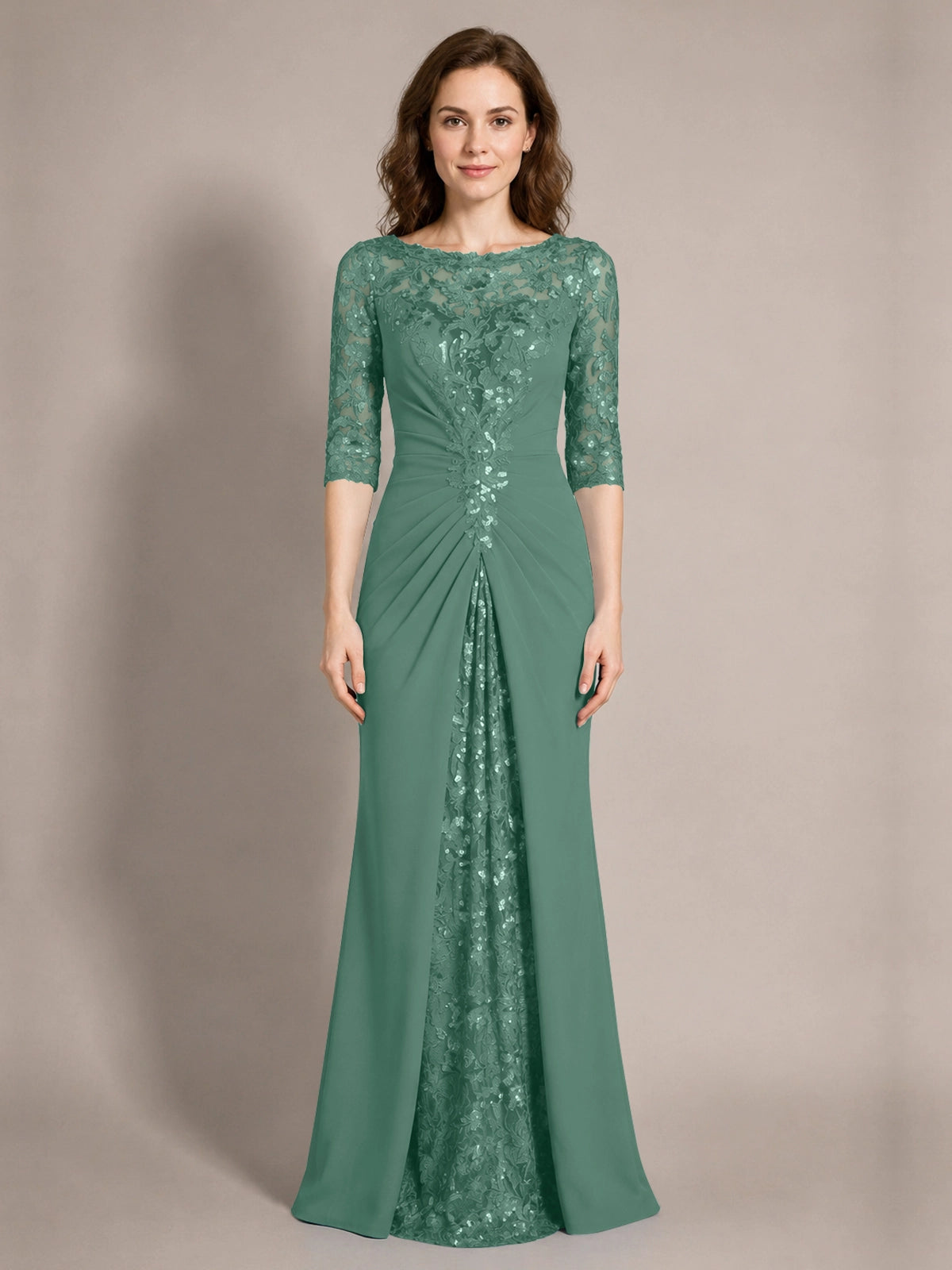 Lace Mother of the Bride Dress with Applique 
