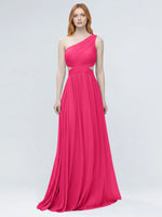 One-Shoulder Side Cut-Out Bridesmaid Dress 