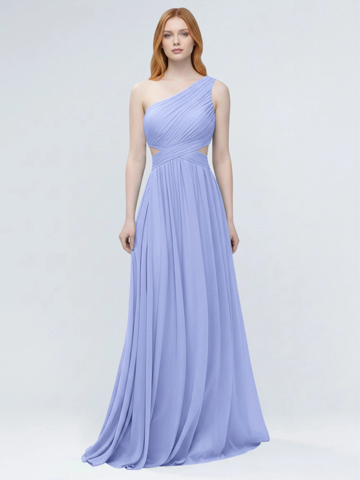 One-Shoulder Side Cut-Out Bridesmaid Dress 